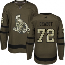 Youth Adidas Ottawa Senators #72 Thomas Chabot Authentic Green Salute to Service NHL Jersey