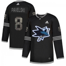 Men's Adidas San Jose Sharks #8 Joe Pavelski Black Authentic Classic Stitched NHL Jersey