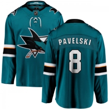Youth San Jose Sharks #8 Joe Pavelski Fanatics Branded Teal Green Home Breakaway NHL Jersey