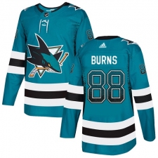 Men's Adidas San Jose Sharks #88 Brent Burns Authentic Teal Drift Fashion NHL Jersey