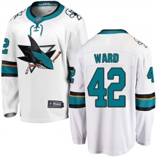 Men's San Jose Sharks #42 Joel Ward Fanatics Branded White Away Breakaway NHL Jersey