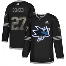 Men's Adidas San Jose Sharks #27 Joonas Donskoi Black Authentic Classic Stitched NHL Jersey