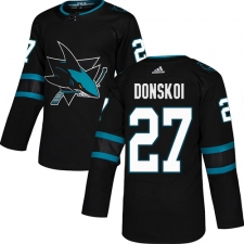 Men's Adidas San Jose Sharks #27 Joonas Donskoi Premier Black Alternate NHL Jersey