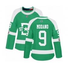 Women's Dallas Stars #9 Mike Modano Authentic Green 2020 Winter Classic Hockey Jersey