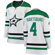 Women's Dallas Stars #4 Craig Hartsburg Authentic White Away Fanatics Branded Breakaway NHL Jersey