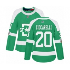 Women's Dallas Stars #20 Dino Ciccarelli Authentic Green 2020 Winter Classic Hockey Jersey
