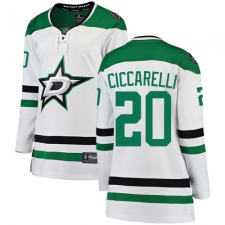 Women's Dallas Stars #20 Dino Ciccarelli Authentic White Away Fanatics Branded Breakaway NHL Jersey