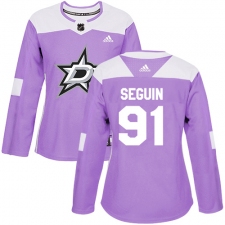 Women's Adidas Dallas Stars #91 Tyler Seguin Authentic Purple Fights Cancer Practice NHL Jersey