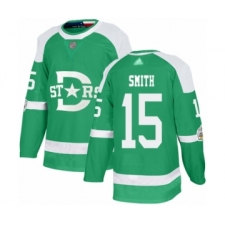 Men's Dallas Stars #15 Bobby Smith Authentic Green 2020 Winter Classic Hockey Jersey