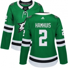 Women's Adidas Dallas Stars #2 Dan Hamhuis Authentic Green Home NHL Jersey