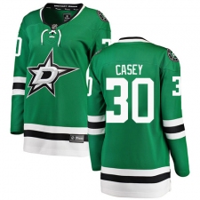 Women's Dallas Stars #30 Jon Casey Authentic Green Home Fanatics Branded Breakaway NHL Jersey