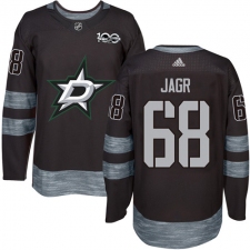 Men's Adidas Dallas Stars #68 Jaromir Jagr Authentic Black 1917-2017 100th Anniversary NHL Jersey
