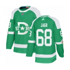Men's Dallas Stars #68 Jaromir Jagr Authentic Green 2020 Winter Classic Hockey Jersey