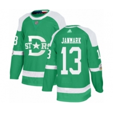 Men's Dallas Stars #13 Mattias Janmark Authentic Green 2020 Winter Classic Hockey Jersey