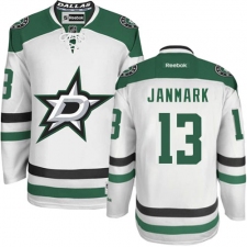 Youth Reebok Dallas Stars #13 Mattias Janmark Authentic White Away NHL Jersey