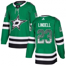 Men's Adidas Dallas Stars #23 Esa Lindell Authentic Green Drift Fashion NHL Jersey