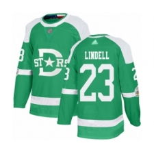 Men's Dallas Stars #23 Esa Lindell Authentic Green 2020 Winter Classic Hockey Jersey