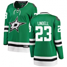 Women's Dallas Stars #23 Esa Lindell Authentic Green Home Fanatics Branded Breakaway NHL Jersey