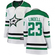 Women's Dallas Stars #23 Esa Lindell Authentic White Away Fanatics Branded Breakaway NHL Jersey