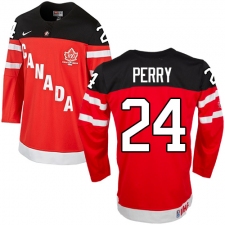 Men's Nike Team Canada #24 Corey Perry Premier Red 100th Anniversary Olympic Hockey Jersey