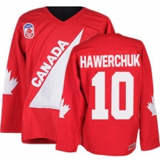 Men's CCM Team Canada #10 Dale Hawerchuk Authentic Red 1991 Throwback Olympic Hockey Jersey