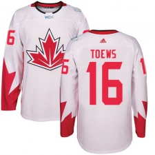Men's Adidas Team Canada #16 Jonathan Toews Authentic White Home 2016 World Cup Ice Hockey Jersey