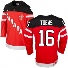 Women's Nike Team Canada #16 Jonathan Toews Premier Red 100th Anniversary Olympic Hockey Jersey