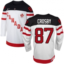 Men's Nike Team Canada #87 Sidney Crosby Authentic White 100th Anniversary Olympic Hockey Jersey