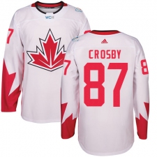 Youth Adidas Team Canada #87 Sidney Crosby Authentic White Home 2016 World Cup Ice Hockey Jersey