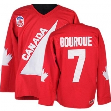 Men's CCM Team Canada #7 Ray Bourque Authentic Red 1991 Throwback Olympic Hockey Jersey