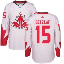 Men's Adidas Team Canada #15 Ryan Getzlaf Premier White Home 2016 World Cup Ice Hockey Jersey