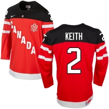 Men's Nike Team Canada #2 Duncan Keith Authentic Red 100th Anniversary Olympic Hockey Jersey