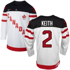 Men's Nike Team Canada #2 Duncan Keith Authentic White 100th Anniversary Olympic Hockey Jersey