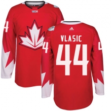 Men's Adidas Team Canada #44 Marc-Edouard Vlasic Authentic Red Away 2016 World Cup Ice Hockey Jersey