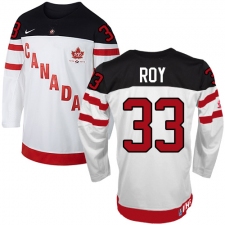 Men's Nike Team Canada #33 Patrick Roy Premier White 100th Anniversary Olympic Hockey Jersey