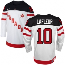 Men's Nike Team Canada #10 Guy Lafleur Premier White 100th Anniversary Olympic Hockey Jersey