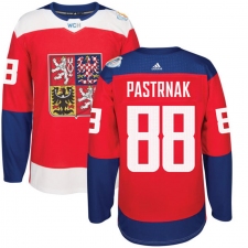 Men's Adidas Team Czech Republic #88 David Pastrnak Premier Red Away 2016 World Cup of Hockey Jersey
