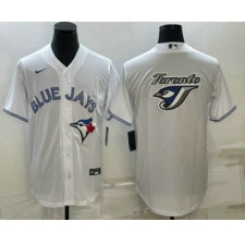 Men's Toronto Blue Jays Big Logo White Stitched MLB Cool Base Nike Jersey