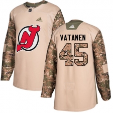 Men's Adidas New Jersey Devils #45 Sami Vatanen Authentic Camo Veterans Day Practice NHL Jersey
