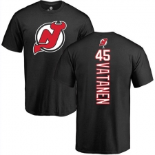 NHL Adidas New Jersey Devils #45 Sami Vatanen Black Backer T-Shirt