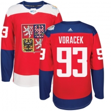 Men's Adidas Team Czech Republic #93 Jakub Voracek Premier Red Away 2016 World Cup of Hockey Jersey