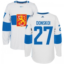 Men's Adidas Team Finland #27 Joonas Donskoi Authentic White Home 2016 World Cup of Hockey Jersey