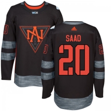 Men's Adidas Team North America #20 Brandon Saad Premier Black Away 2016 World Cup of Hockey Jersey