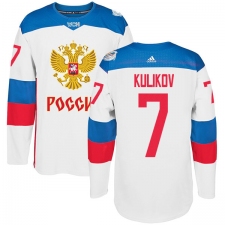 Men's Adidas Team Russia #7 Dmitri Kulikov Premier White Home 2016 World Cup of Hockey Jersey