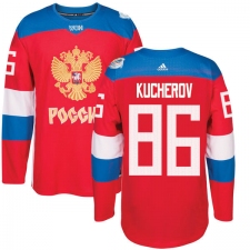 Men's Adidas Team Russia #86 Nikita Kucherov Authentic Red Away 2016 World Cup of Hockey Jersey