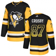 Men's Adidas Pittsburgh Penguins #87 Sidney Crosby Authentic Black Drift Fashion NHL Jersey