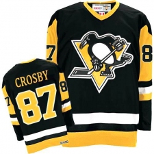 Men's CCM Pittsburgh Penguins #87 Sidney Crosby Authentic Black Throwback NHL Jersey
