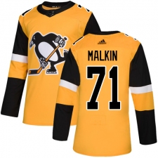 Men's Adidas Pittsburgh Penguins #71 Evgeni Malkin Premier Gold Alternate NHL Jersey