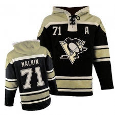 Men's Old Time Hockey Pittsburgh Penguins #71 Evgeni Malkin Premier Black Sawyer Hooded Sweatshirt NHL Jersey