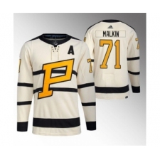 Men's Pittsburgh Penguins #71 Evgeni Malkin Cream 2023 Winter Classic Stitched Jersey